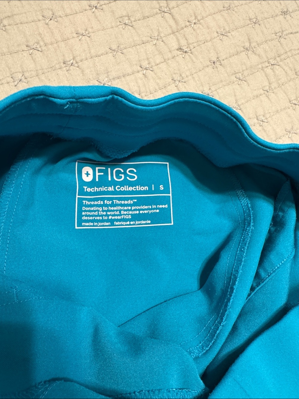 Figs Teal Blue Scrub Set - Rafaela Top & Zamora Jogger both size S - Picture 3 of 4